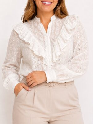 Camisa broderie volados talles grandes