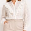 Camisa broderie volados talles grandes