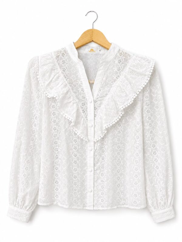 Camisa broderie volados talles grandes
