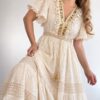 Vestido largo broderie
