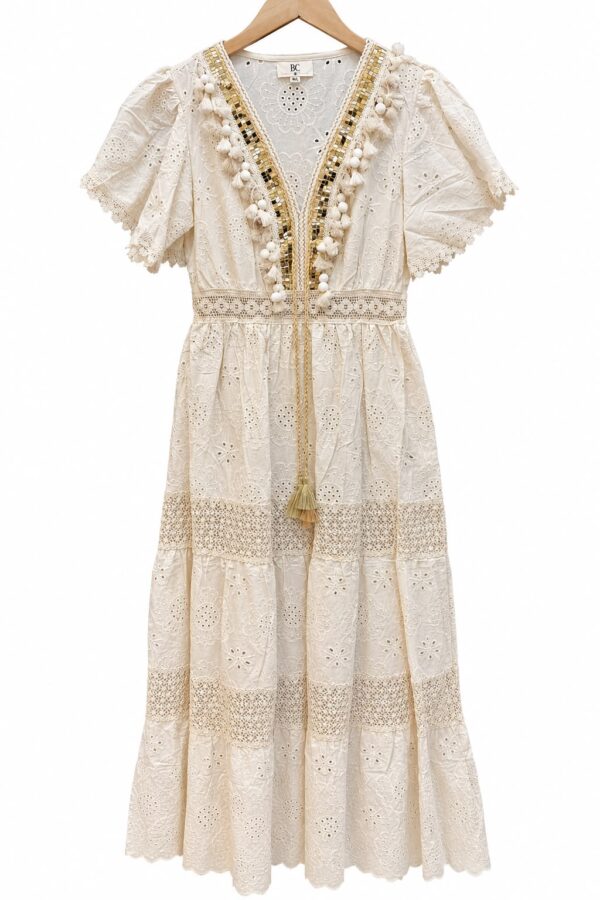 Vestido largo broderie