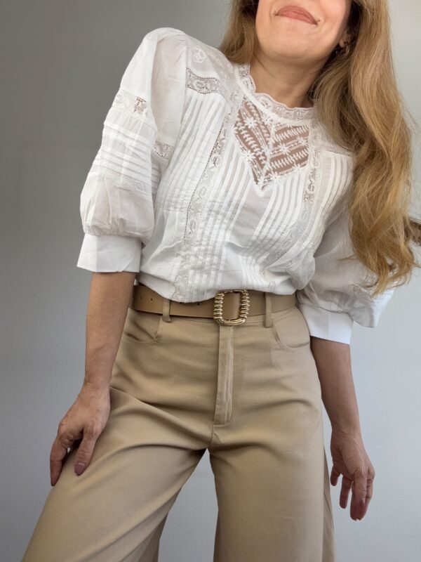 Blusa puntillas manga princesa